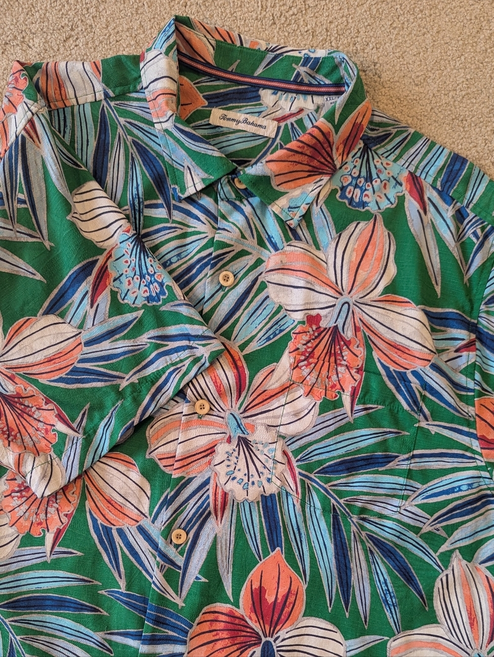 Tommy Bahama Men's IslandZone Silk Blend Hawaiian Short Sleeve Shirt Sz XXL